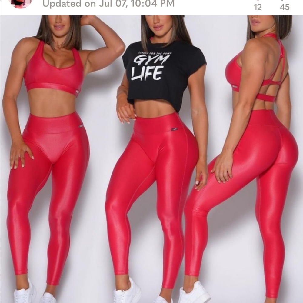 Bombshell red gloss leggings size small